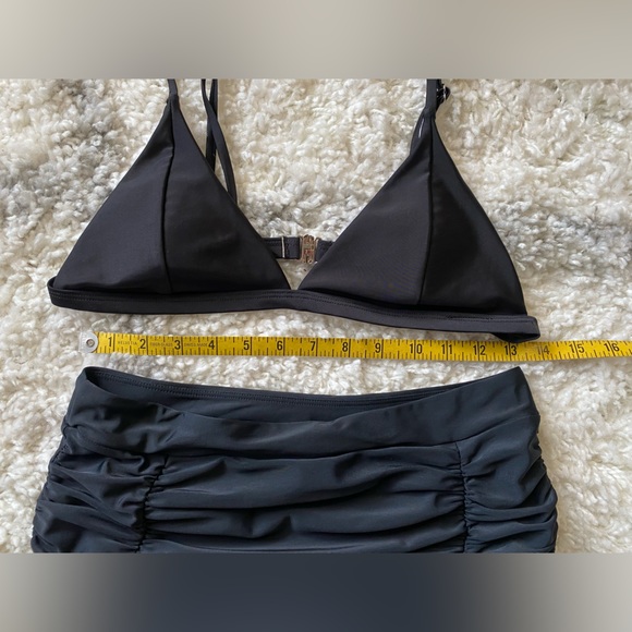 Pinup style ruched black bikini retro vintage style tummy control swimwear NWT - Picture 2 of 6